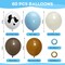 Cow Print Balloons Set, 12Inch 60pcs Blue Brown Cow Balloons Cow Print Balloons Cow and Brown Blue Balloons(Blue Brown)